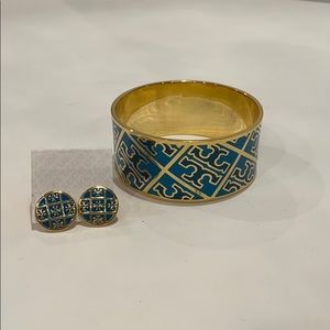 Tory Burch Turquoise Bangle bracelet & earrings